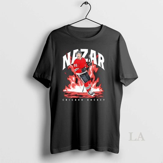 Original Frank Nazar Chicago Blackhawks Hockey Aura Flame