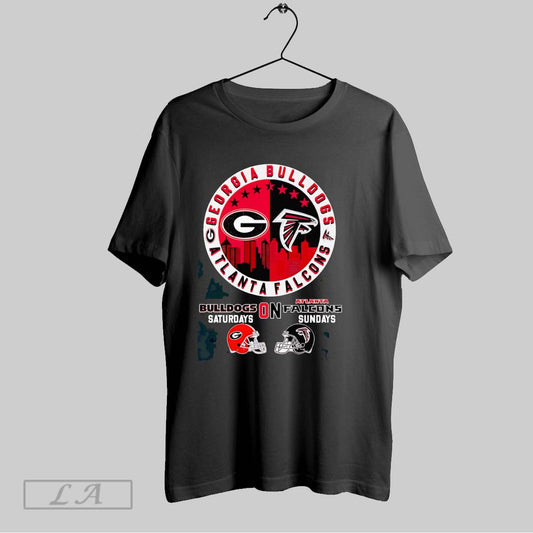 Original Georgia Bulldogs On Saturdays Atlanta Falcons On Sundays Skyline