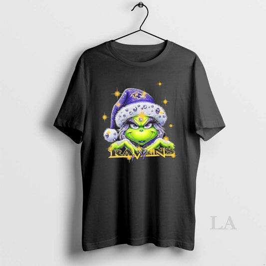 Original Glitter Diamond Grinch Girl X Baltimore Ravens Football Graphic T-Shirts, Hoodie, Sweatshirt | AU18TeeNovaLab.com
