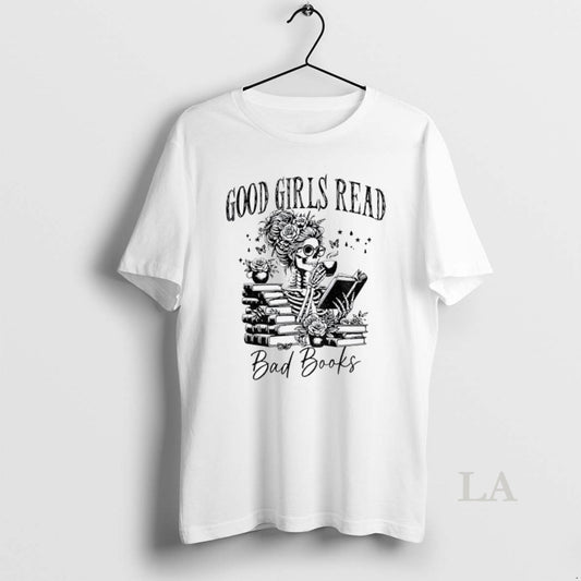 Original Good Girls Read Bad Books Skeleton