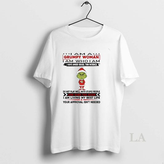 Original Grinch I Am A Grumpy Woman Do Not Play Well With Stupid Christmas T-Shirts, Hoodie, Sweatshirt | AU18TeeNovaLab.com