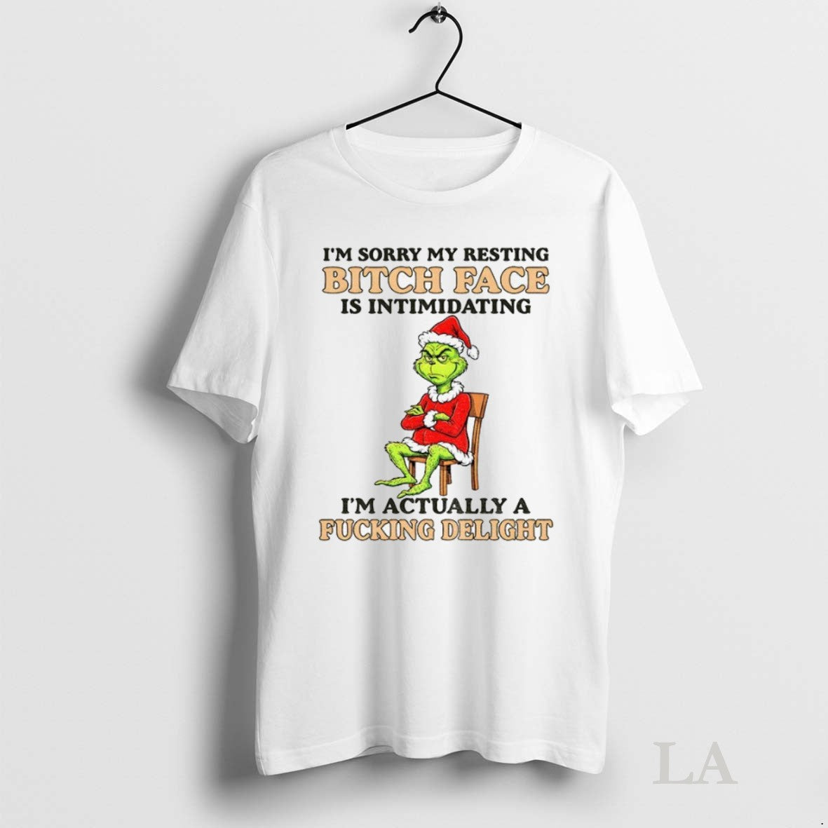 Original Grinch Santa Hat Im Sorry My Resting Bitch Face Is Intimidating Im Actually