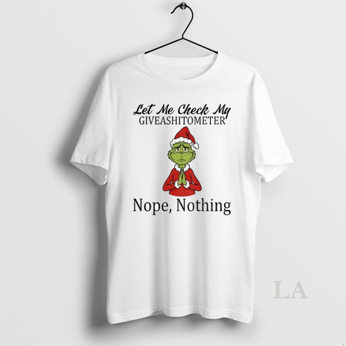 Original Grinch Santa Hat Let Me Check My Giveashitometer Nope Nothing Christmas