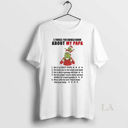Original Grinch He Is A Crazy Papa He Loves Me To The Moon And Back T-Shirts, Hoodie, Sweatshirt | AU18TeeNovaLab.com