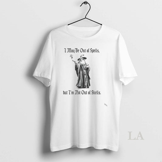 Original Gun Wizard I May Be Out Of Spells But Im Not Out Of Shells T-Shirts, Hoodie, Sweatshirt | AU18TeeNovaLab.com