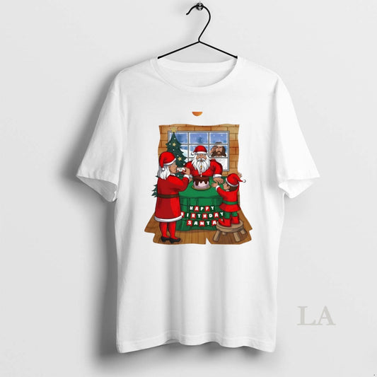 Original Happy Birthday Santa Christmas Circle T-Shirts, Hoodie, Sweatshirt | AU18TeeNovaLab.com