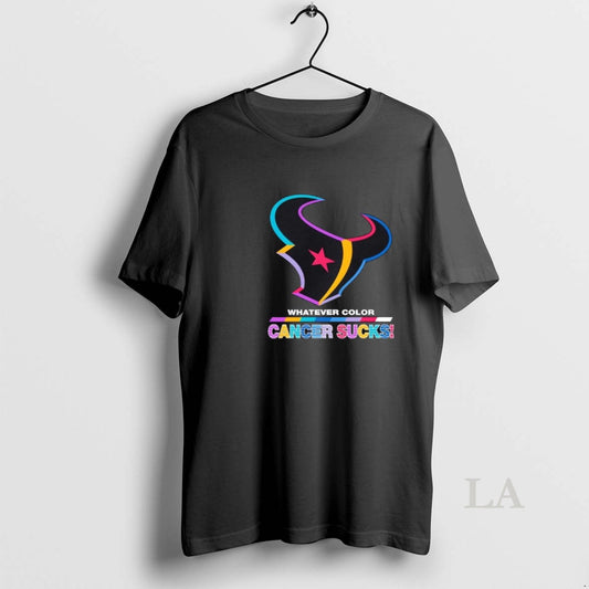 Original Houston Texans Football Whatever Color Cancer Sucks Logo Colors T-Shirts, Hoodie, Sweatshirt | AU18TeeNovaLab.com