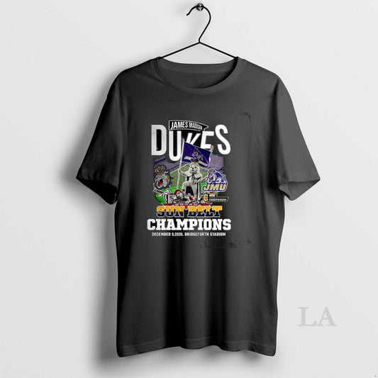 Original James Madison Dukes Beat Troy Trojans Sun Belt Champions 2025 Mascot T-Shirts, Hoodie, Sweatshirt