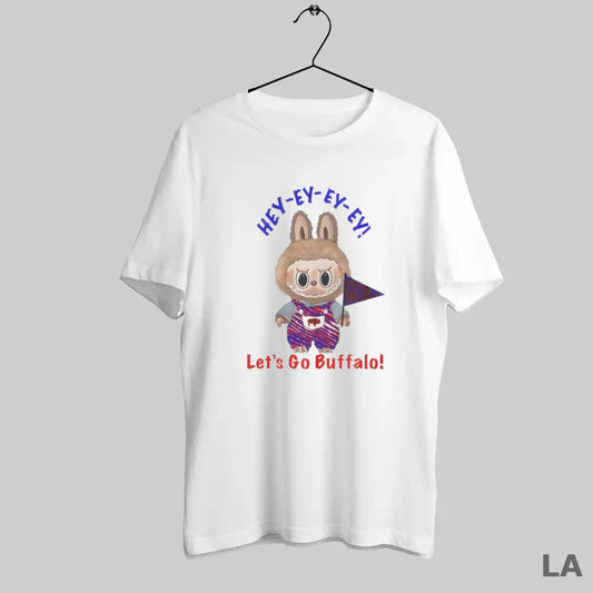 Original Labubu Holding Go Bill Flag Hey Ey Ey Ey Let_s Go Buffalo