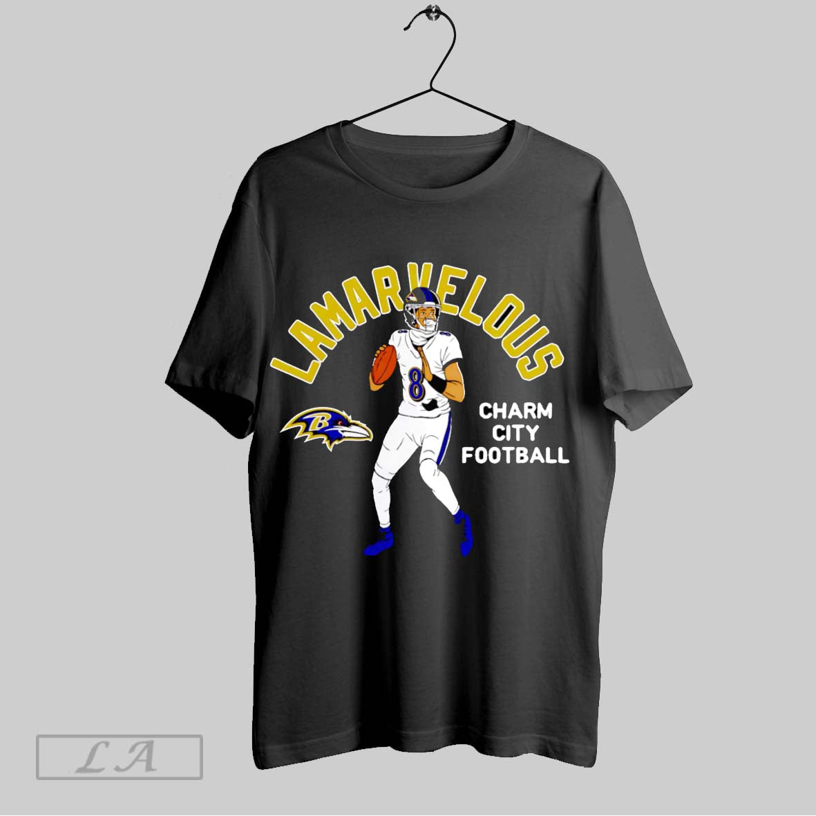 Original Lamar Jackson Baltimore Ravens Lamarvelous Charm City Football