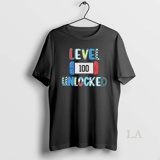 Original Level Unlocked 100 Days Of School T-Shirts, Hoodie, Sweatshirt | AU18TeeNovaLab.com
