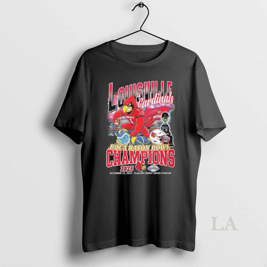 Original Louisville Cardinals Mascot 2025 Boca Raton Bowl Champions T-Shirts, Hoodie, Sweatshirt | AU18TeeNovaLab.com