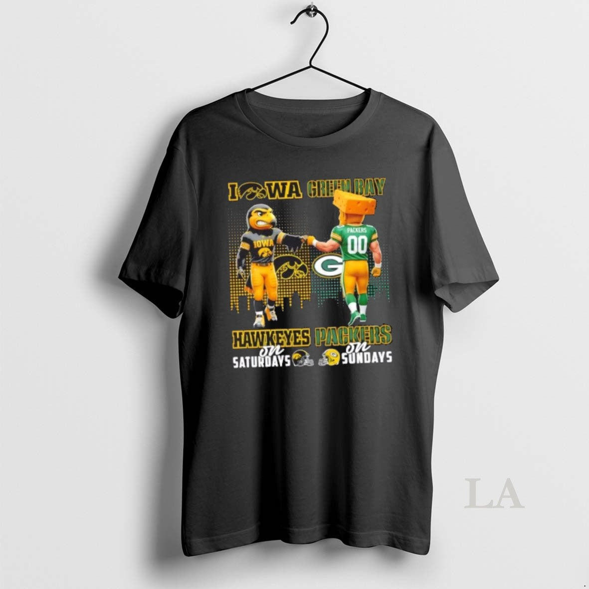 Original Mascots Iowa Hawkeyes On Saturdays X Green Bay Packers On Sundays Skyline T-Shirts, Hoodie, Sweatshirt