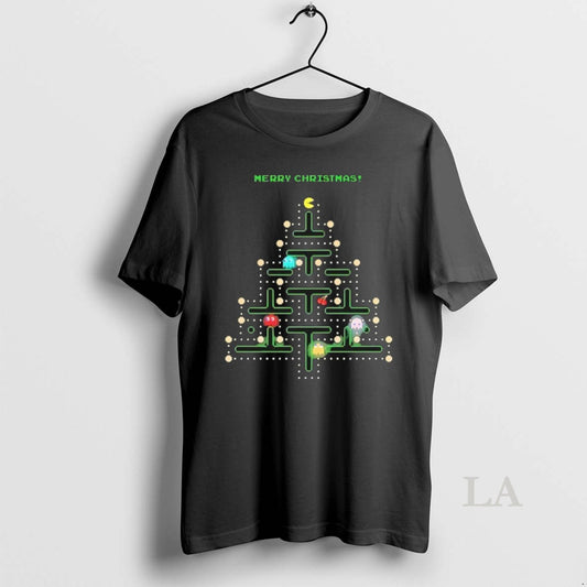 Original Merry Christmas Pac Man Tree T-Shirts, Hoodie, Sweatshirt | AU18TeeNovaLab.com
