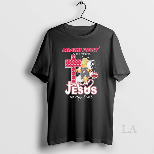 Original Miami Heat In My Veins Jesus In My Heart Mascot T-Shirts, Hoodie, Sweatshirt | AU18TeeNovaLab.com