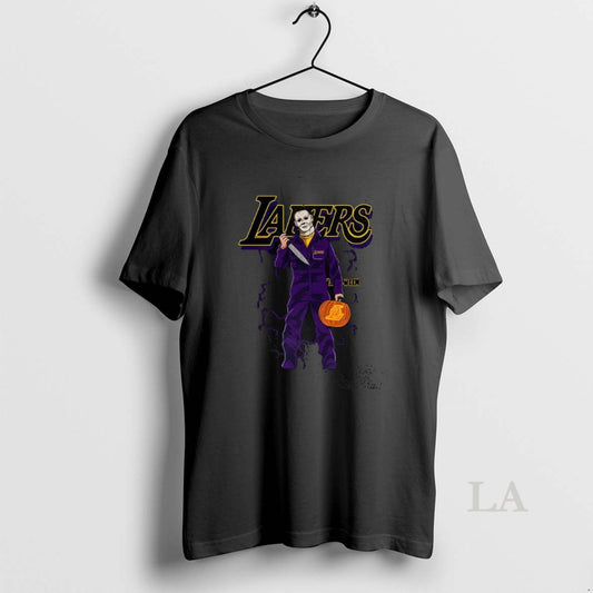 Original Michael Myers X Los Angeles Lakers Basketball Lakeshow Halloween