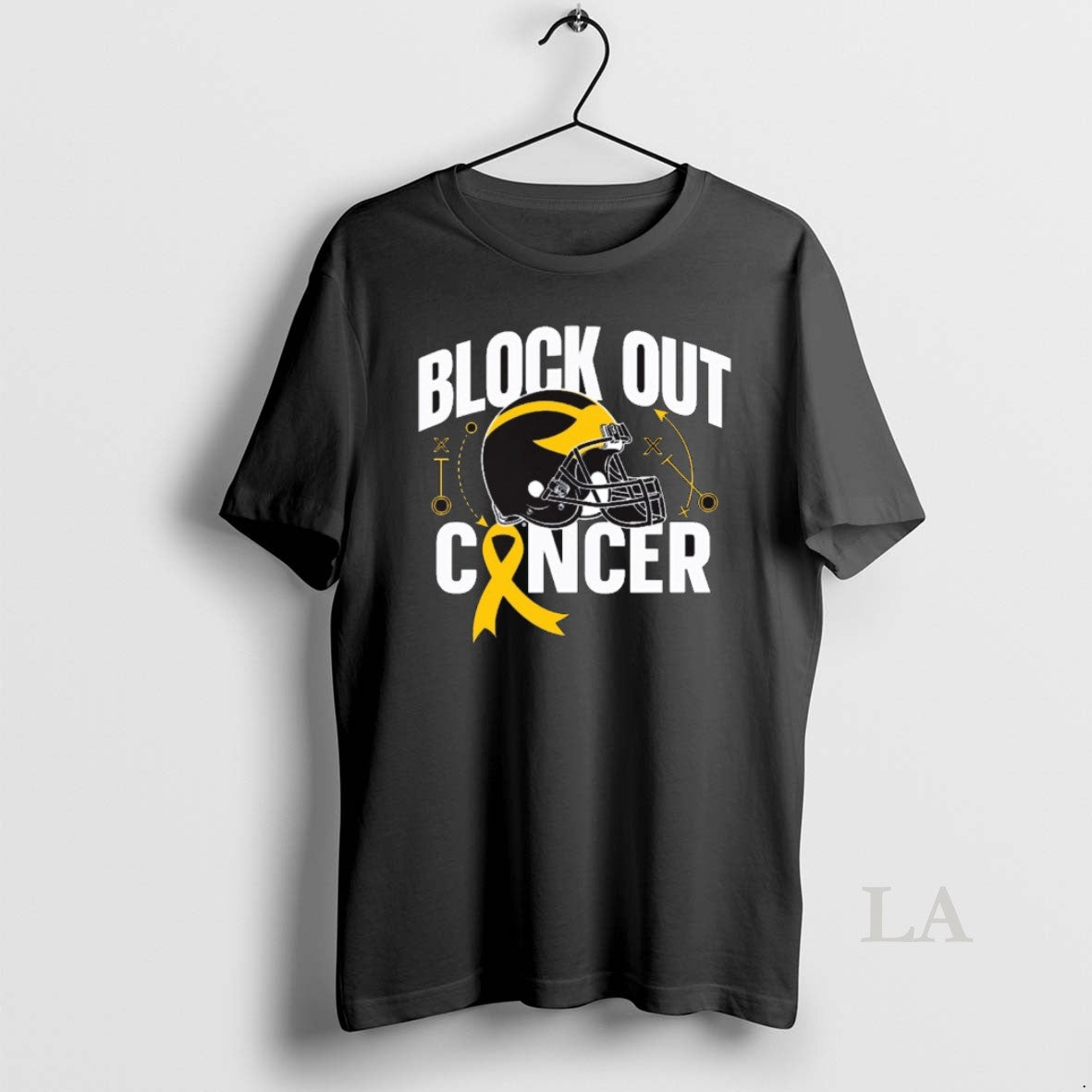 Original Michigan Wolverines Ncaa Block Out Cancer Helmet 2025