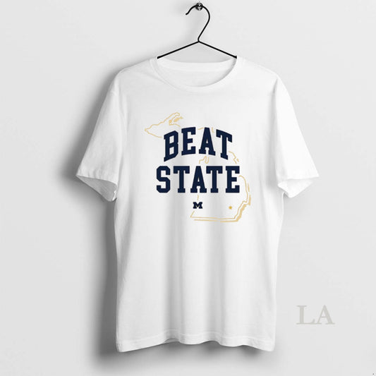 Original Michigan Wolverines Paul Bunyan Rivalry Beat State Map
