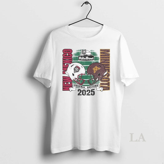Original Minnesota Golden Gophers Vs New Mexico Lobos 2025 Rate Bowl Head To Head Helmet T-Shirts, Hoodie, Sweatshirt