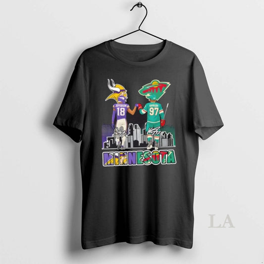 Original Minnesota Sports Jefferson Vikings X Kaprizov Wild Skyline
