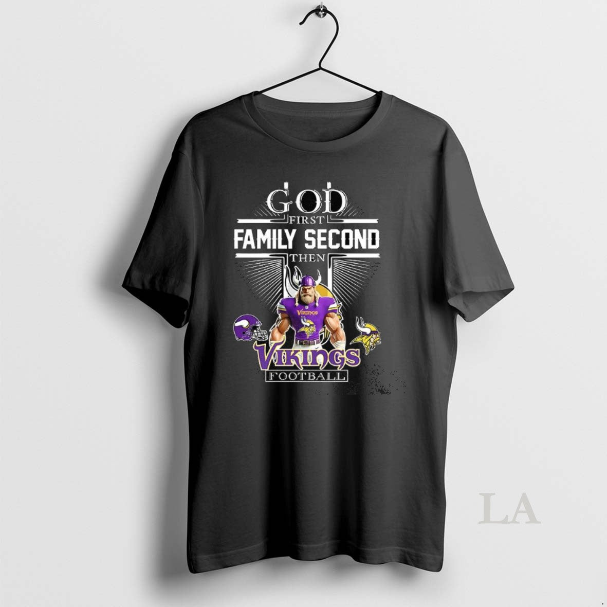 Original Minnesota Vikings God First Family Second Then Vikings Football Christian Mascot T-Shirts, Hoodie, Sweatshirt