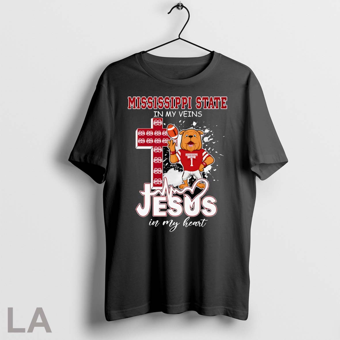 Original Mississippi State In My Veins Jesus In My Heart Mascot T-Shirts, Hoodie, Sweatshirt | AU18TeeNovaLab.com