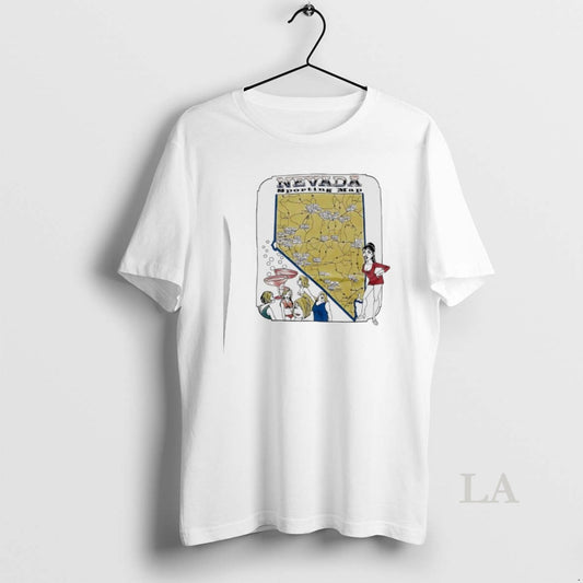 Original Nevada Sporting Map Cartoon Vintage T-Shirts, Hoodie, Sweatshirt | AU18TeeNovaLab.com