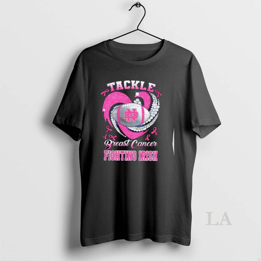 Original Notre Dame Fighting Irish Breast Cancer Awareness Tackle Heart