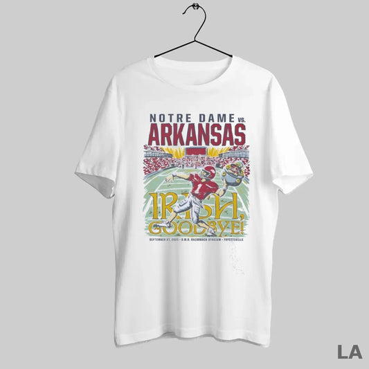 Original Notre Dame Fighting Vs Arkansas Razorbacks Game Day 2025