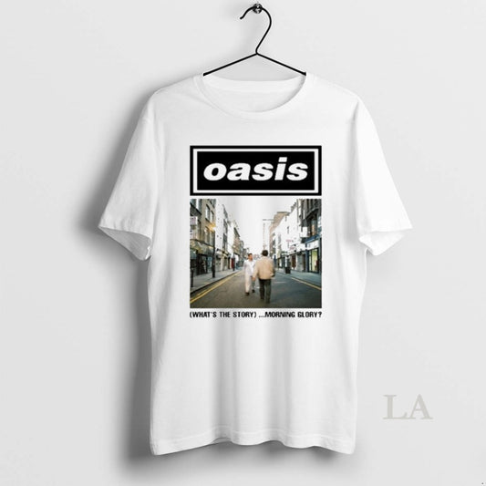 Original Oasis White Tee Whats The Story Morning Glory Hoodie, Sweatshirt | AU18TeeNovaLab.com