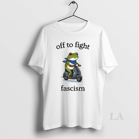 Original Off To Fight Fascism Protest Portland Frog Scooter Abolish Ice