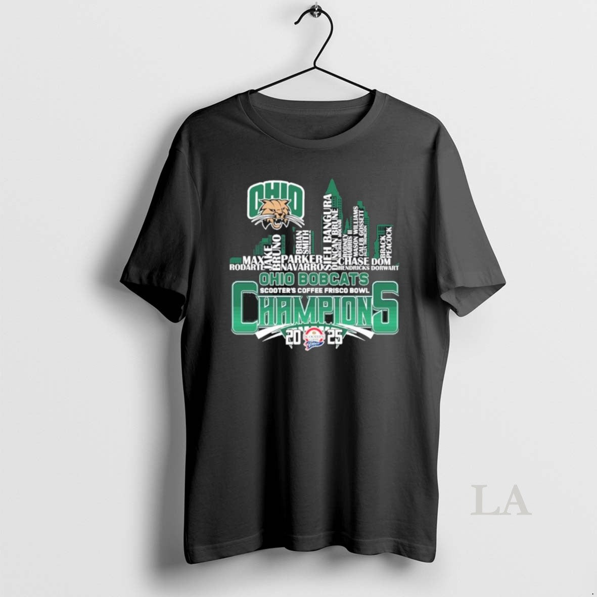 Original Ohio Bobcats Skyline Player Name 2025 Frisco Bowl Champions T-Shirts, Hoodie, Sweatshirt | AU18TeeNovaLab.com