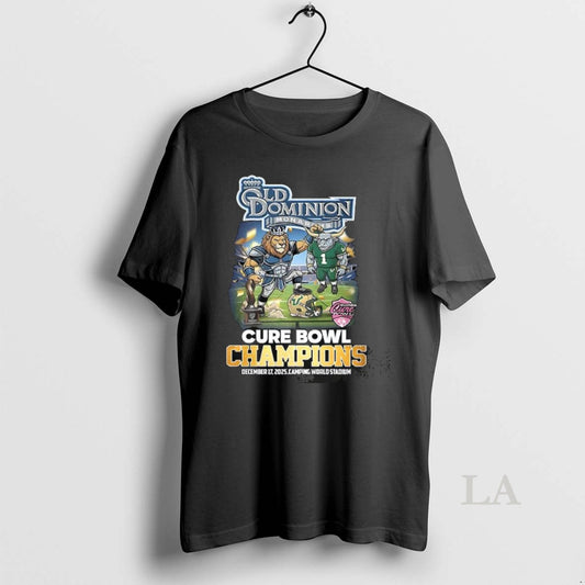 Original Old Dominion Monarchs Beat South Florida Bulls 2025 Cure Bowl Champions Mascot T-Shirts, Hoodie, Sweatshirt