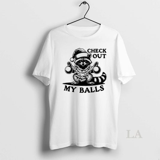 Original Opossum Santa Check Out My Balls Christmas T-Shirts, Hoodie, Sweatshirt | AU18TeeNovaLab.com