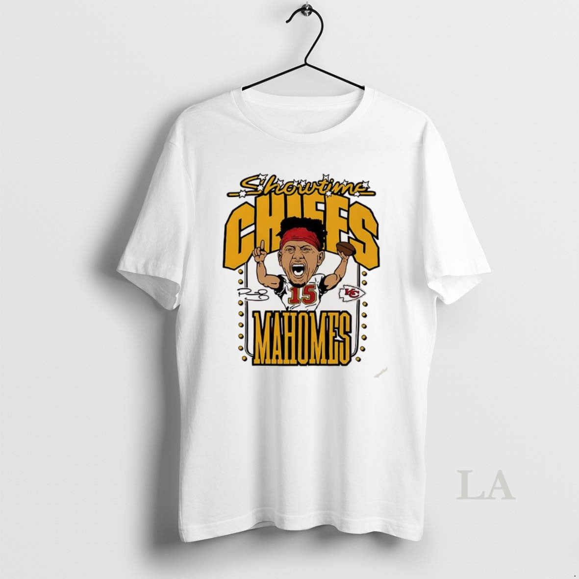 Original Patrick Mahomes Kansas City Chiefs Football Showtime Caricature Signature