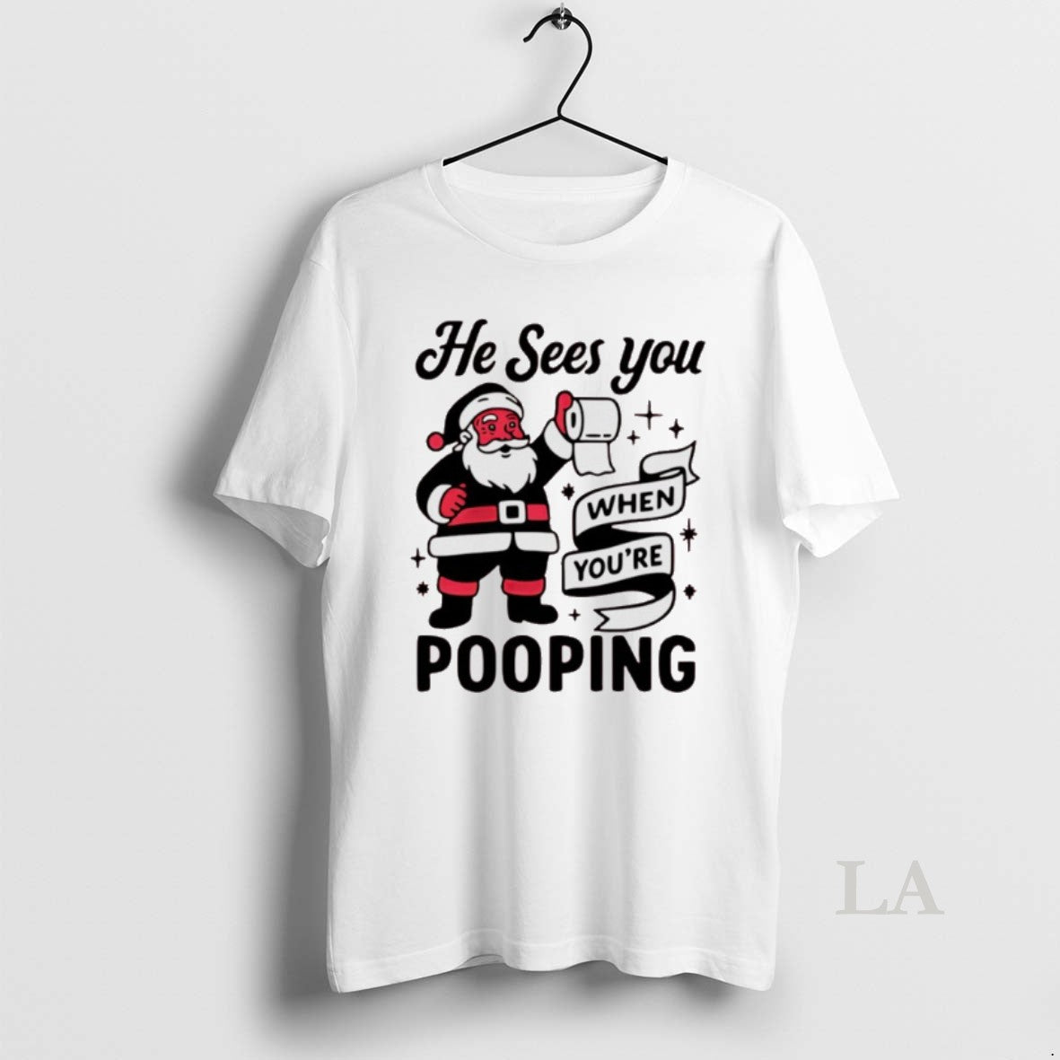 Original Santa Claus He Sees You When Youre Pooping Christmas T-Shirts, Hoodie, Sweatshirt | AU18TeeNovaLab.com