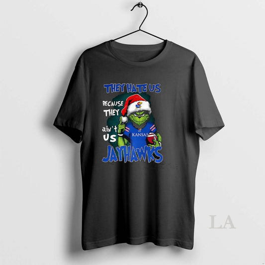 Original Santa Grinch They Hate Us Because They Aint Us Kansas Jayhawks T-Shirts, Hoodie, Sweatshirt | AU18TeeNovaLab.com