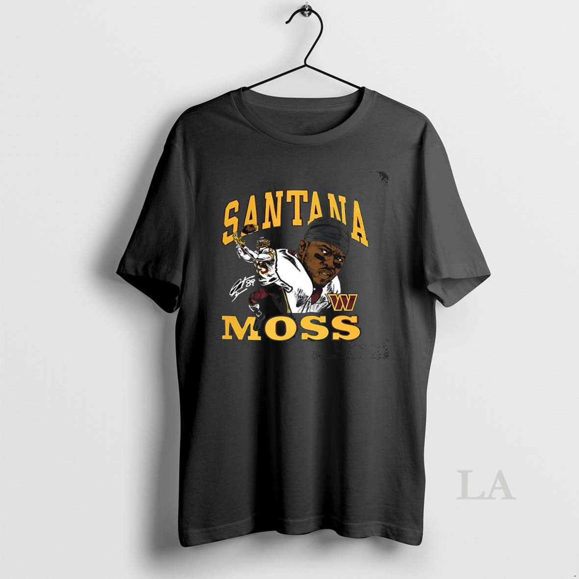 Original Santana Moss Washington Commanders Football Retired Player Classic Caricature Signature