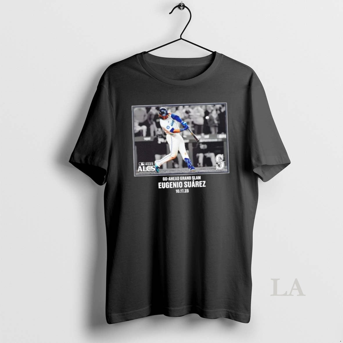 Original Seattle Mariners Eugenio Suarez Black 2025 Mlb Postseason Moment