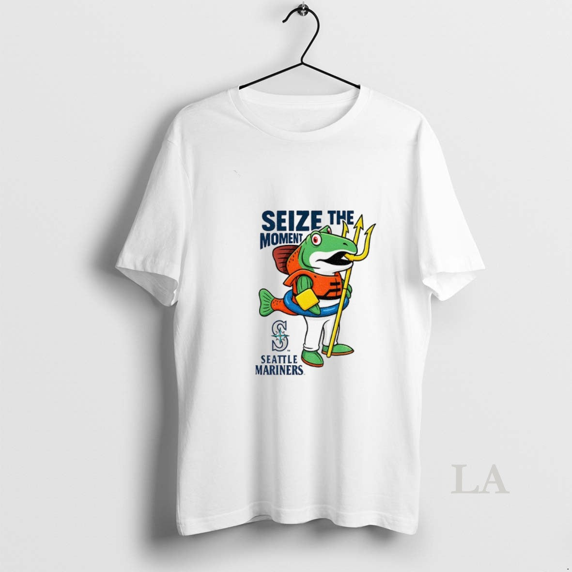 Original Seattle Mariners Humpy Salmon Holding Trident Seize The Moment Mlb