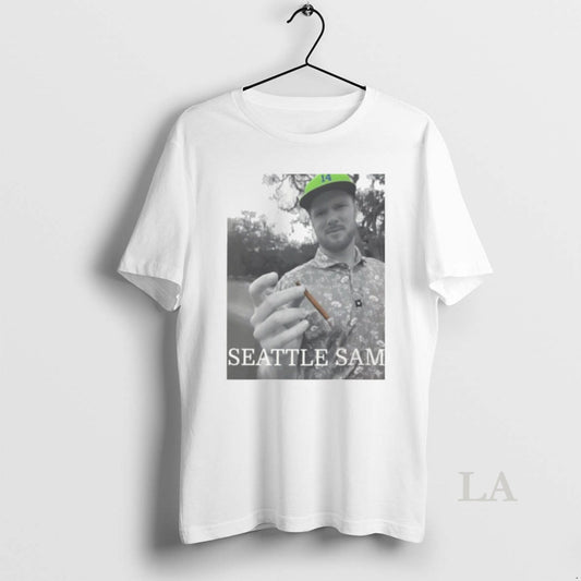 Original Seattle Sam Football Photo Darnold Qb Graphic Smoking Sam T-Shirts, Hoodie, Sweatshirt | AU18TeeNovaLab.com