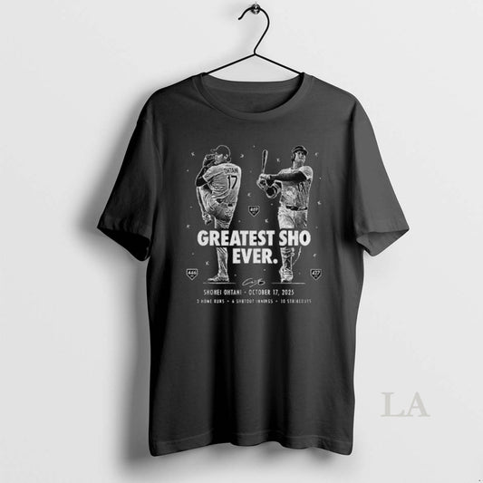 Original Shohei Ohtani Greatest Sho Ever 3 Home Runs 6 Shutout Innings 10 Strikeouts Signature
