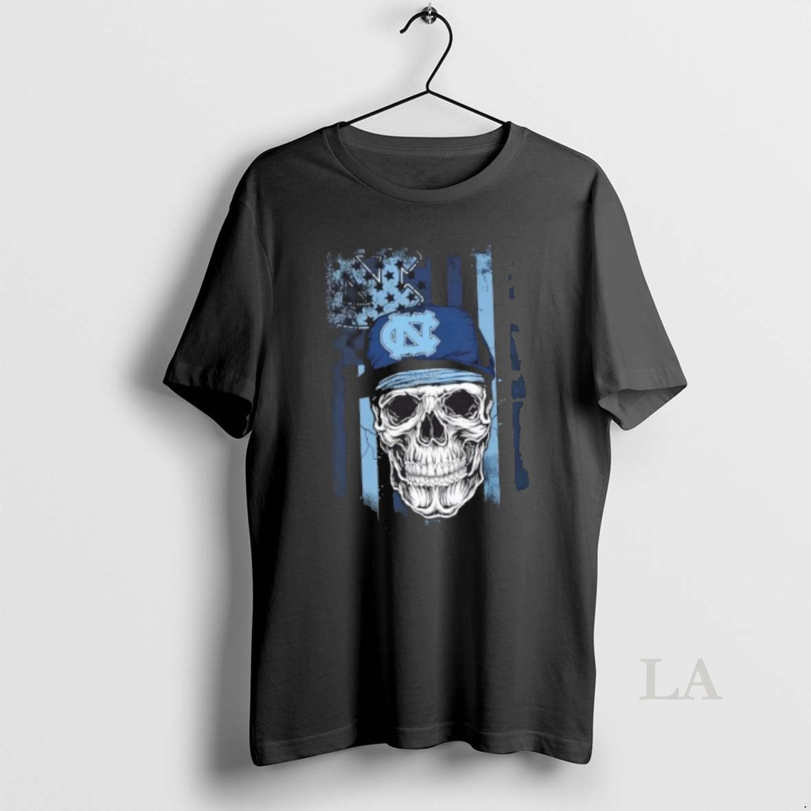 Original Skull Wearing A Cap North Carolina Tar Heels Us Flag T-Shirts, Hoodie, Sweatshirt | AU18TeeNovaLab.com
