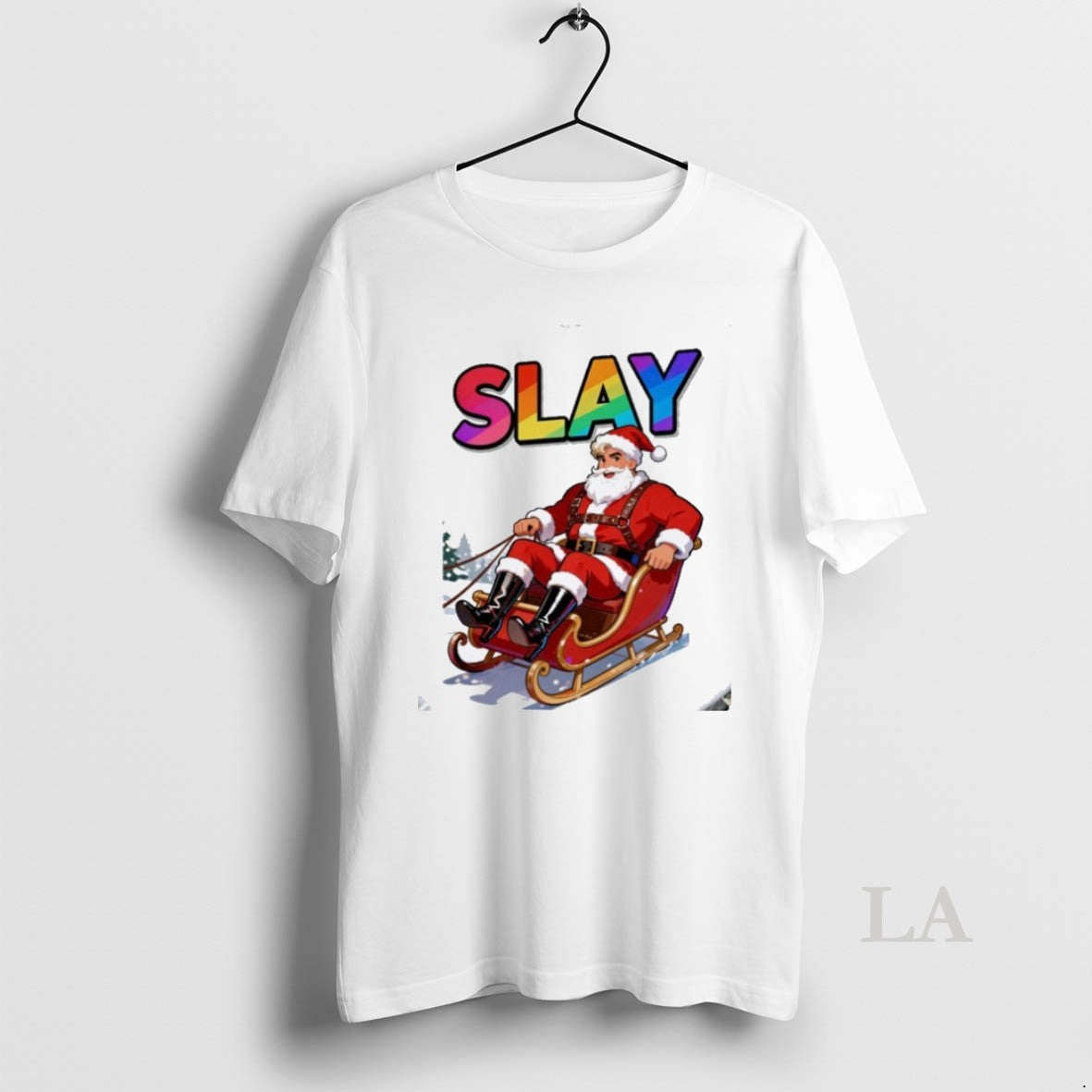 Original Slay Santa Xmas Holiday Christmas Pride Rainbow