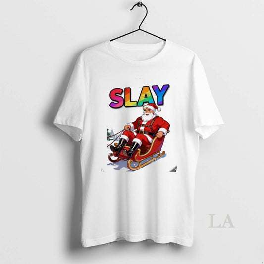 Original Slay Santa Xmas Holiday Christmas Pride Rainbow