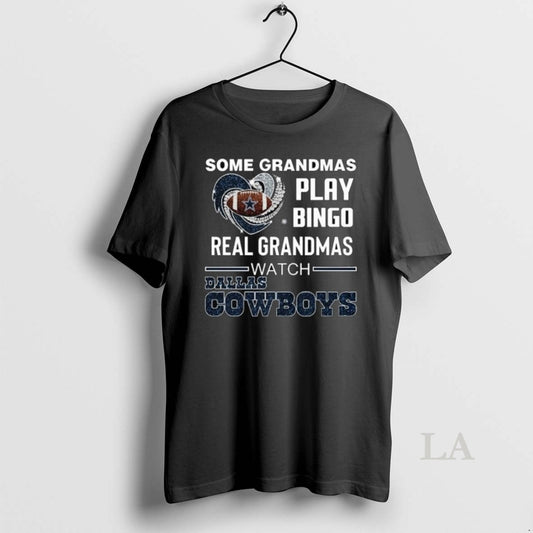 Original Some Grandmas Play Bingo Real Grandmas Watch Dallas Cowboys Diamond Heart 2025 Long Sleve