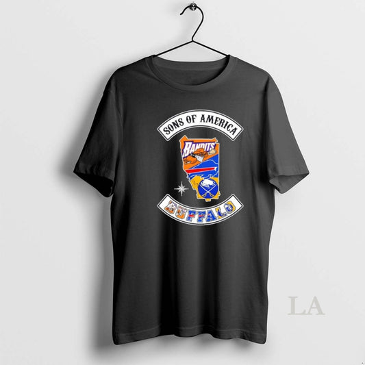 Original Son Of America Buffalo Map Sports Logos Combine T-Shirts, Hoodie, Sweatshirt | AU18TeeNovaLab.com