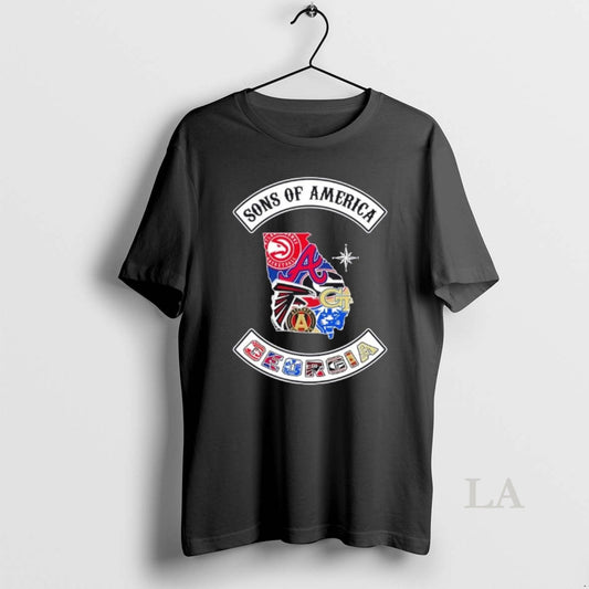 Original Son Of America Georgia Map Sports Logos Combine T-Shirts, Hoodie, Sweatshirt | AU18TeeNovaLab.com