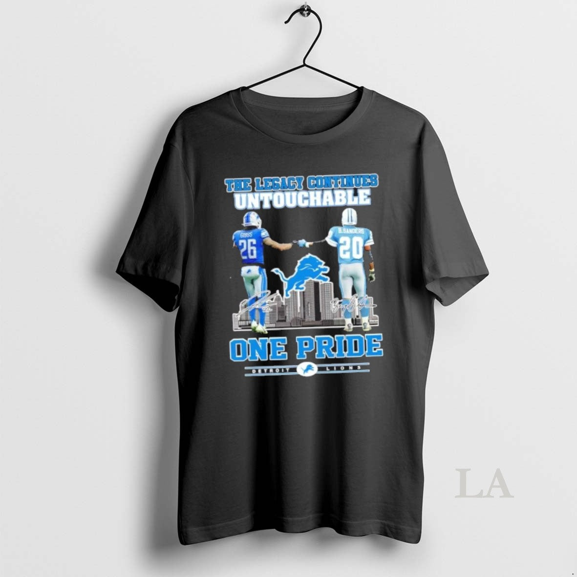 Original The Legacy Continues Untouchable One Pride Gibbs X Sanders Detroit Lions Skyline T-Shirts, Hoodie, Sweatshirt