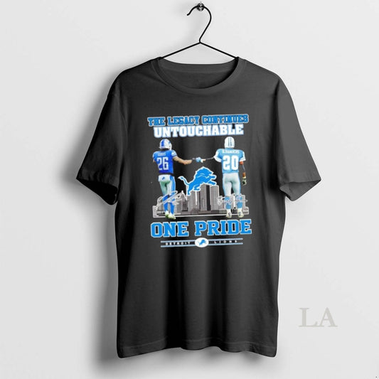 Original The Legacy Continues Untouchable One Pride Gibbs X Sanders Detroit Lions Skyline T-Shirts, Hoodie, Sweatshirt